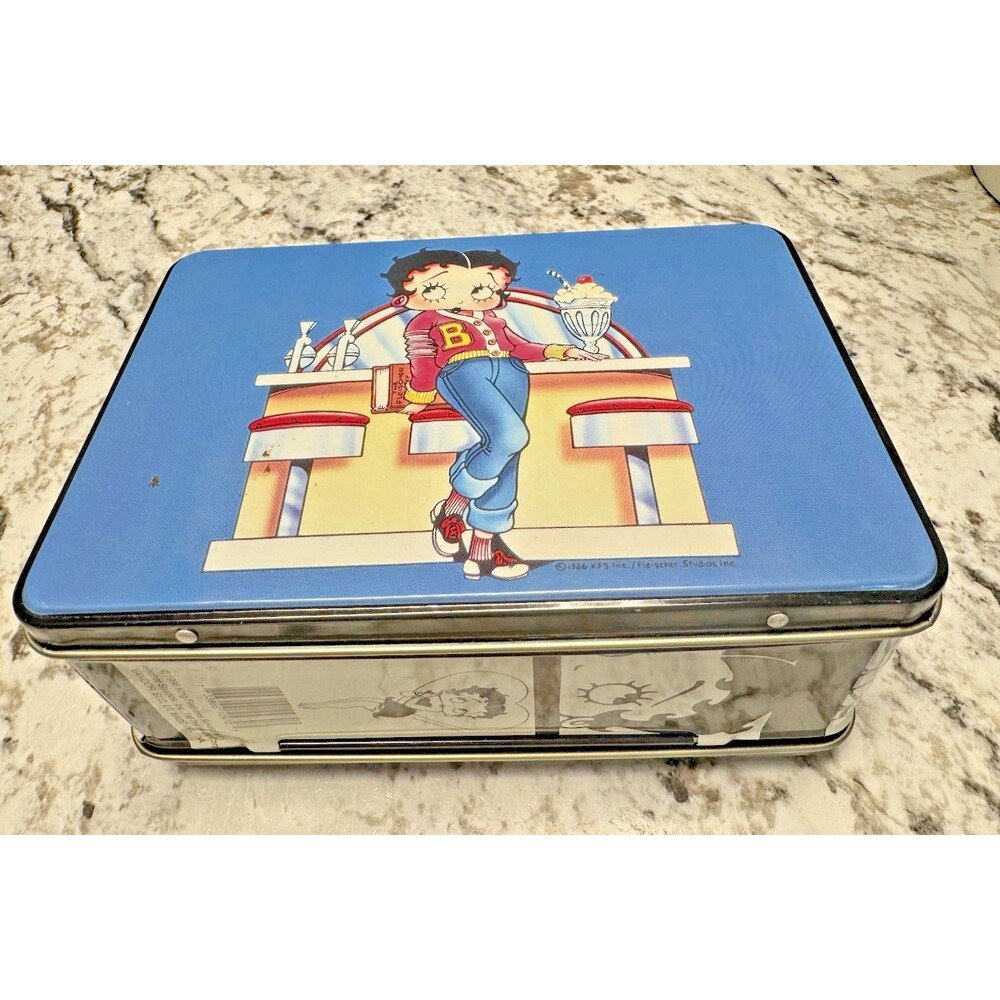 Betty Boop Small Metal Lunchbox 1996 Diner & Drive-In Car Hop Vintage